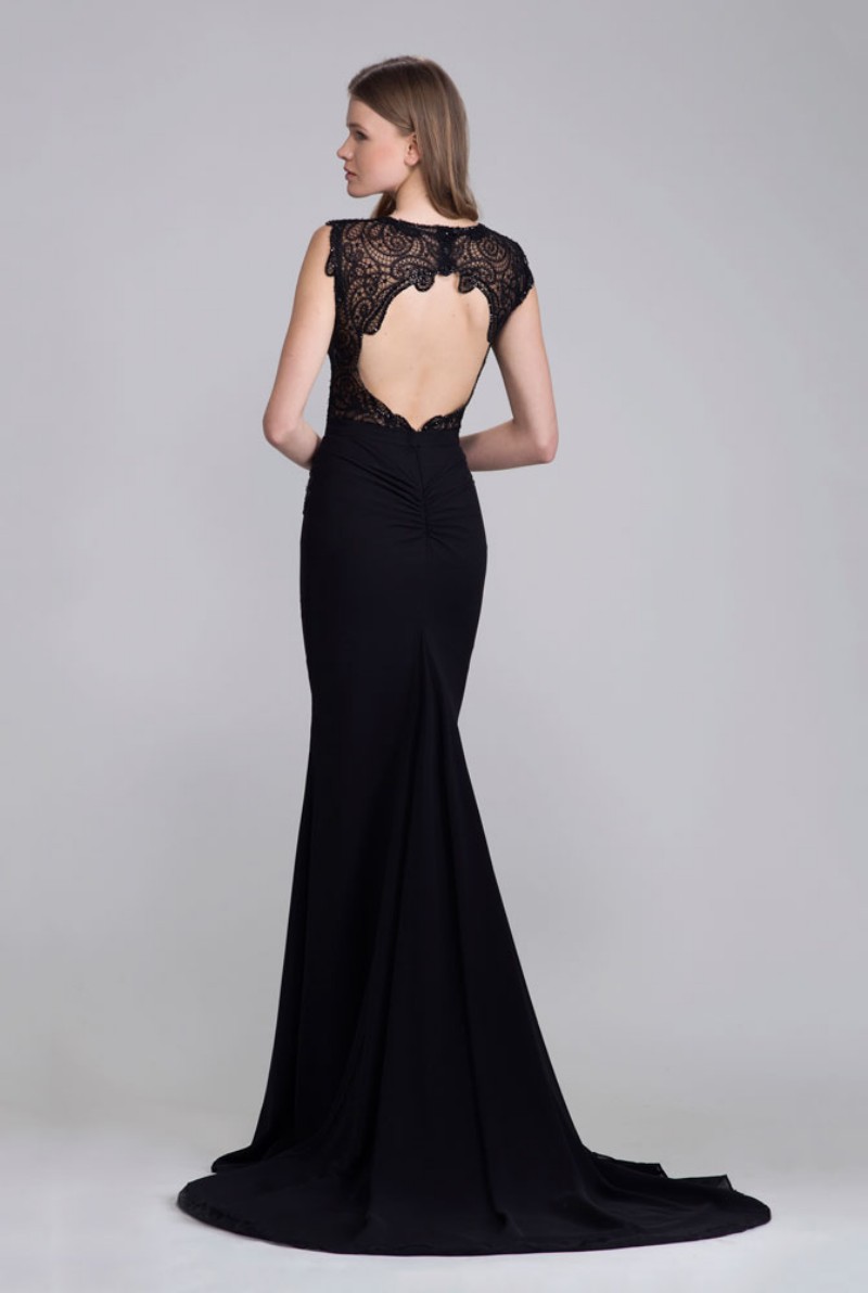 Sexy Hollow Back Mermaid Prom Dresses Halter Necke Chest Exposed Black Formal Dress Evening Chiffon Beaded Guest Gowns 6660305