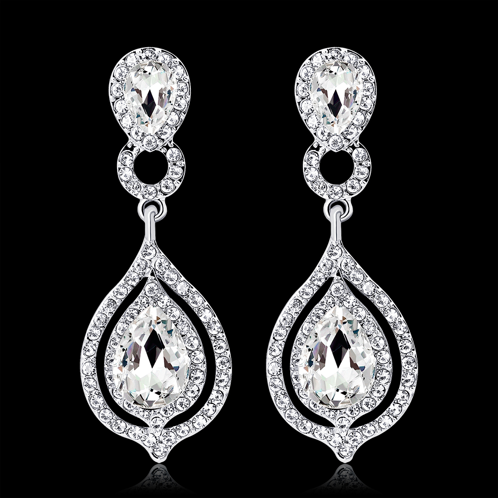 Shining Fashion Crystals Earrings Rhinestones Long Drop Earring For Women Bridal Jewelry Wedding Gift For Bridesmaids BW-010, White
Shining Fashion Crystals Earrings Rhinestones Long Drop Earring For Women Bridal Jewelry Wedding Gift For Bridesmaids BW-010, White