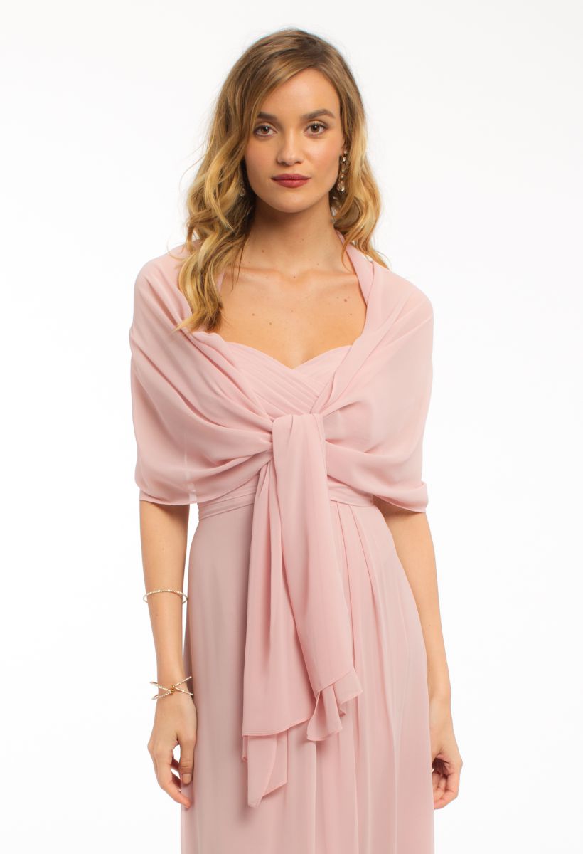 New Summer Chiffon Bridesmaid Dresses Long Ruched A-line Maid of Honor Dresses Plus Size Formal Party Evening Gowns With Shawl