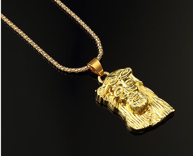 New year high quality hip Hop Gold Plated Jesus Head Pendant Men Necklace King Crown Iced Out Fashion Jewelry Gift yesus Present souvenir
New year high quality hip Hop Gold Plated Jesus Head Pendant Men Necklace King Crown Iced Out Fashion Jewelry Gift yesus Present souvenir