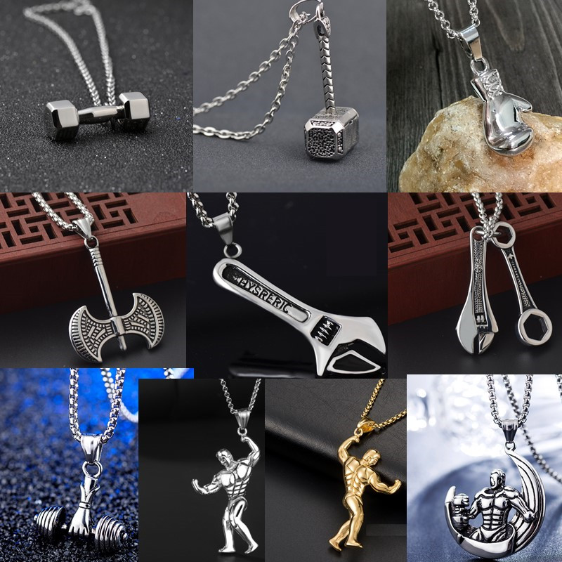 Sports strength bodybuilding necklace men chain with pendant Punk Hip Hop jewelry fantasy accessories for men Titanium steel necklaces
Sports strength bodybuilding necklace men chain with pendant Punk Hip Hop jewelry fantasy accessories for men Titanium steel necklaces