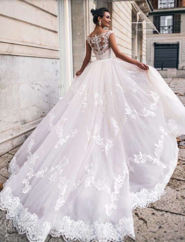 2019 Mermaid Wedding Dresses With Detachable Skirt Sweep Train Lace Appliques Country Bridal Gowns Cap Sleeve Plus Size Boho Wedding Dress