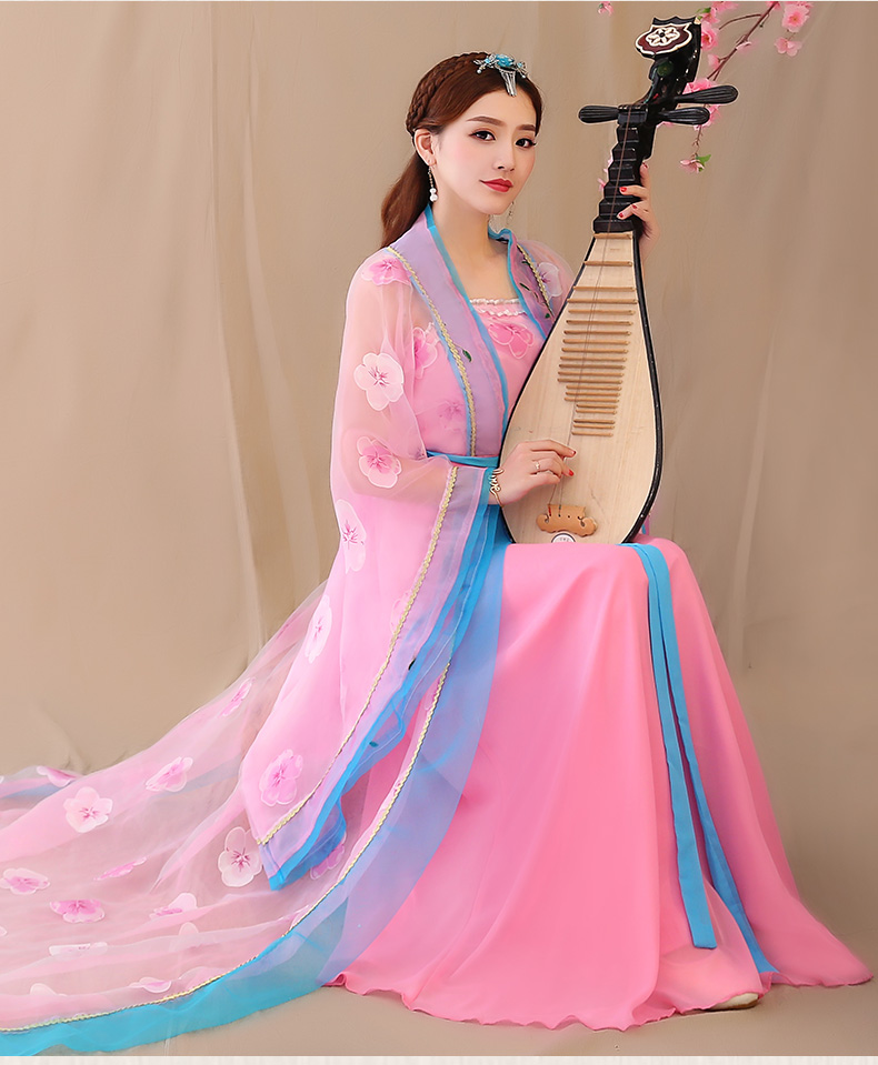 New Chinese Folk Dance ancient elegant princess clothes fairy carnival fancy clothing Chinese traditional hanfu women's stage wear, Pink
New Chinese Folk Dance ancient elegant princess clothes fairy carnival fancy clothing Chinese traditional hanfu women's stage wear, Pink