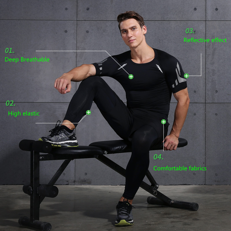 Vansydical Sports Suits Men's Gym Clothes Running Compression Tights Set Fitness Workout Jogging Suits Quick Dry Tracksuits Y1890402