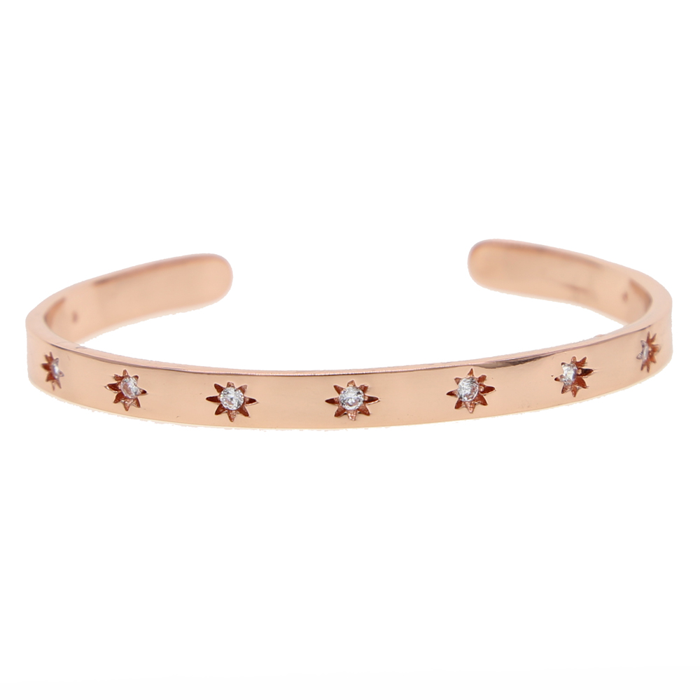 inner diamater 56-58mm northstar starburst open cuff bangle Gold plated fashion women jewelry christmas gift band bangles