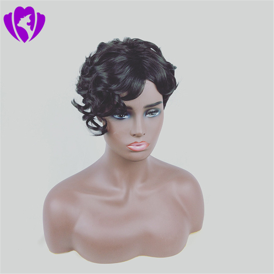 High quality simulation human hair wig short Curly Black Cute Wig for Black Women African Afro Hair Synthetic Wigs For Black Women