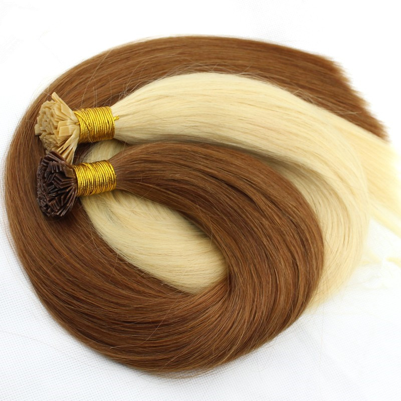 1gr strand 300st Lot Italian keratin Flat tip in hair extension 16 18 20 22 24inch Russion human hair extensions Free express