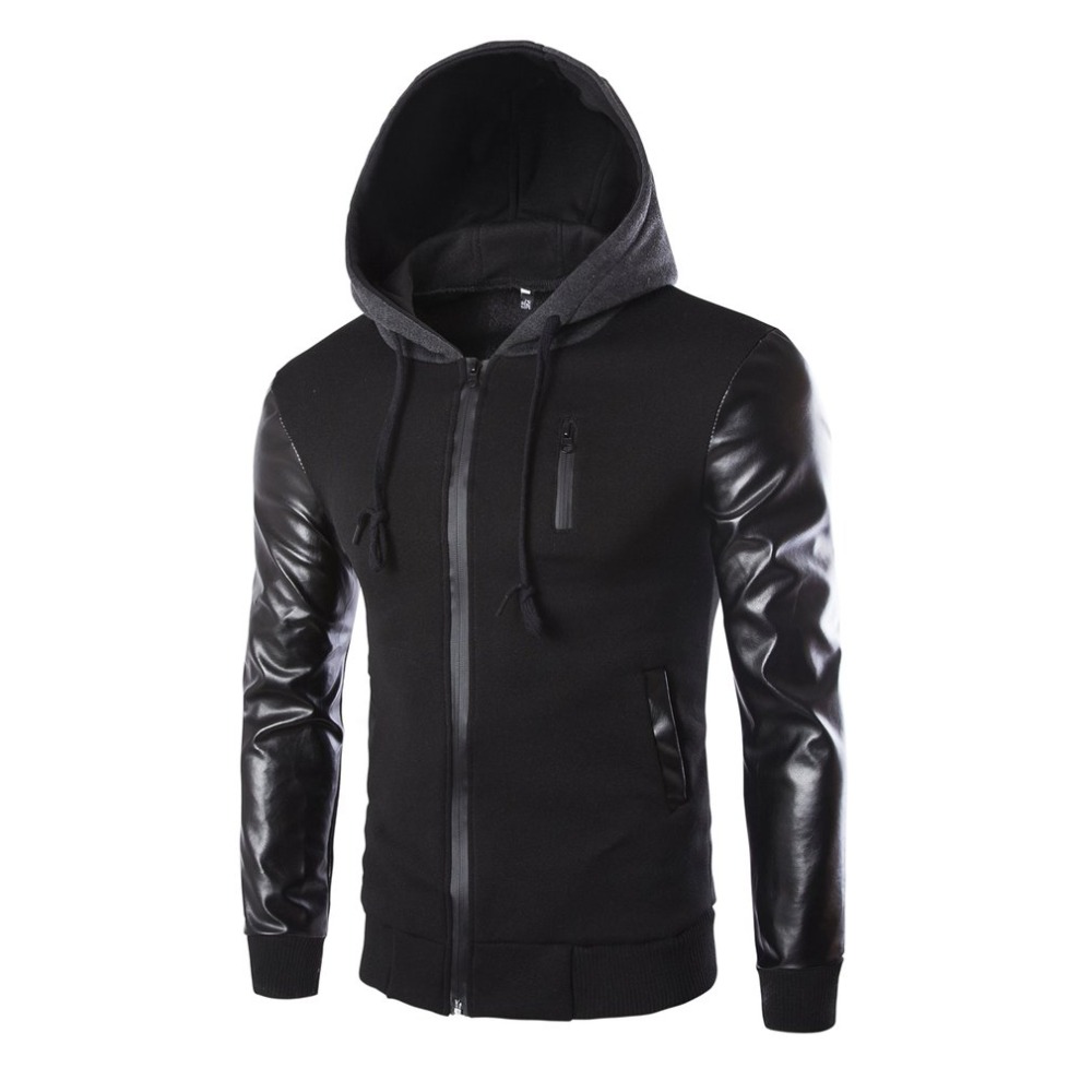 Winter Jacket Men PU Leather Patchwork Men's Jackets Punk Style Autumn Fashion Coats Men Outerwear Hooded Male Clothing HOT, Black
Winter Jacket Men PU Leather Patchwork Men's Jackets Punk Style Autumn Fashion Coats Men Outerwear Hooded Male Clothing HOT, Black