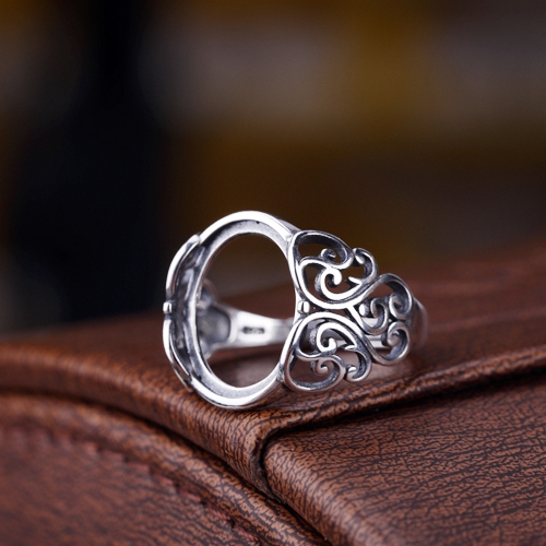 Wholesale 925 Sterling Silver 11x14mm 12x16mm Oval Cabochon Amber Garnet Agate Engagement Wedding Ring Fine Jewelry Setting