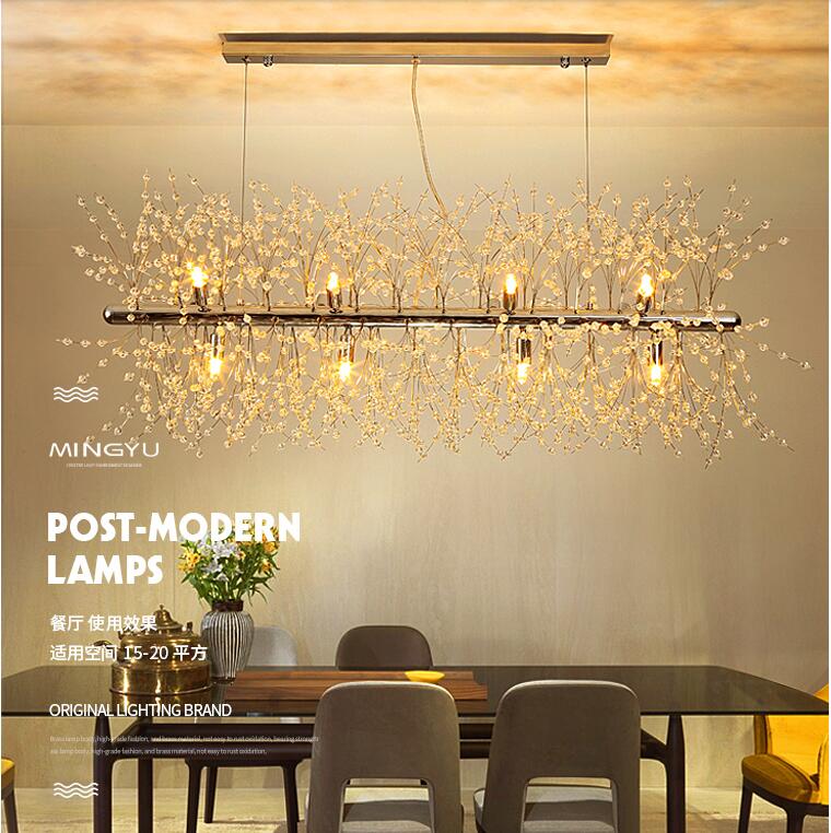 Modern Chandelier Lights Crystal Chandeliers Lighting Fixtures Chain Hanging Pendant Lamps for Stairs Loft Light Fixtures