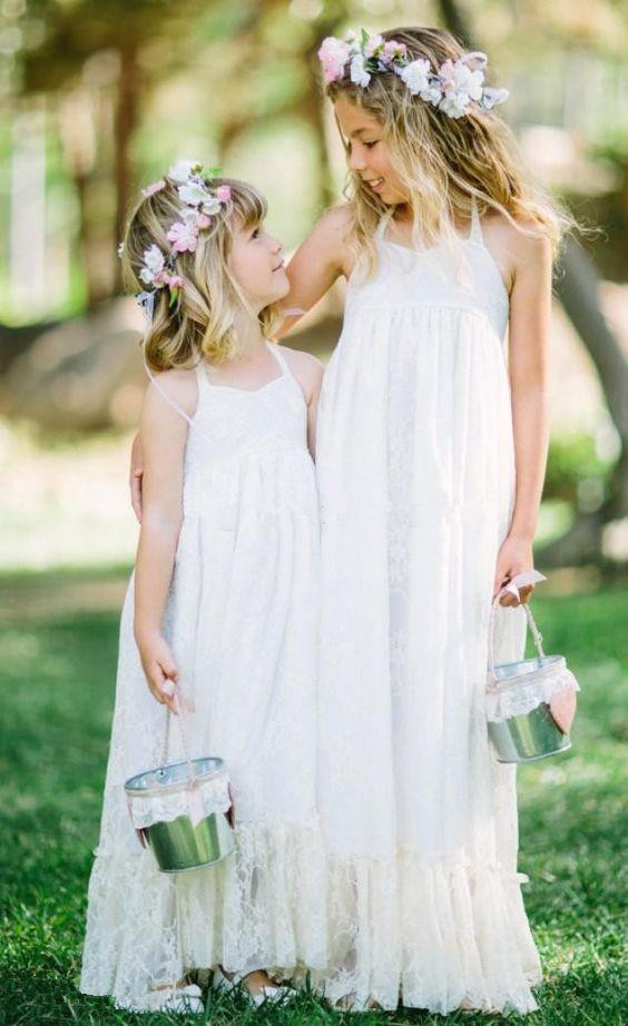 Beach Boho Long Flower Girl Dresses 2019 New Custom Simple Style Empire Floor Length Halter Lace Girls Birthday Pageant Dresses F76, Pink
Beach Boho Long Flower Girl Dresses 2019 New Custom Simple Style Empire Floor Length Halter Lace Girls Birthday Pageant Dresses F76, Pink