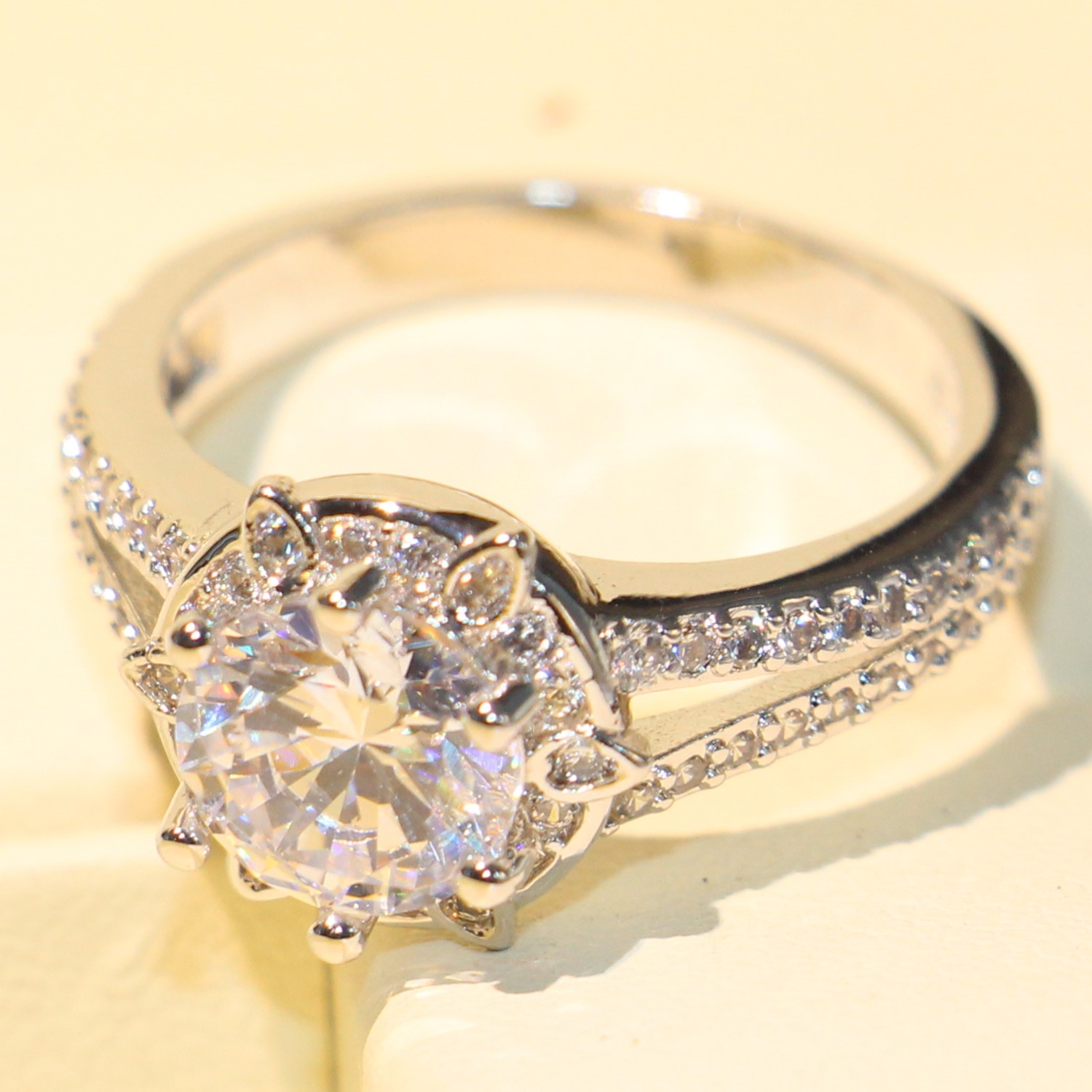 Victroia Wieck Luxury Jewelry Angle Wings 925 Sterling Silver Round Cut White Topaz CZ Diamond Party Women Wedding Band Ring For Lovers Gift