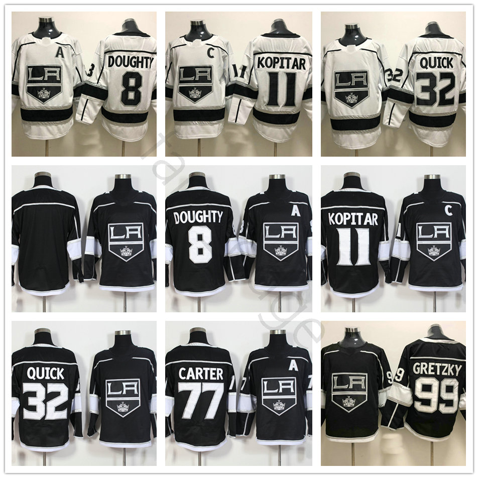 2019 Los Angeles Kings #8 Drew Doughty 11 Anze Kopitar 23 Dustin Brown 32 Jonathan Quick Jeff Carter 99 Wayne Gretzky Hockey Jersey, White only 4 players
2019 Los Angeles Kings #8 Drew Doughty 11 Anze Kopitar 23 Dustin Brown 32 Jonathan Quick Jeff Carter 99 Wayne Gretzky Hockey Jersey, White only 4 players