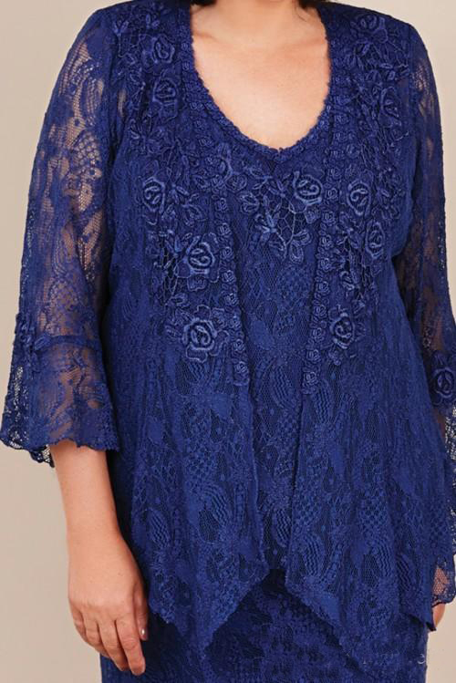 Plus Size Mother Of The Bride Dresses Royal Blue Mermaid Lace Mothers Wedding Guest Dress Ankle Length Mother's Groom Gowns