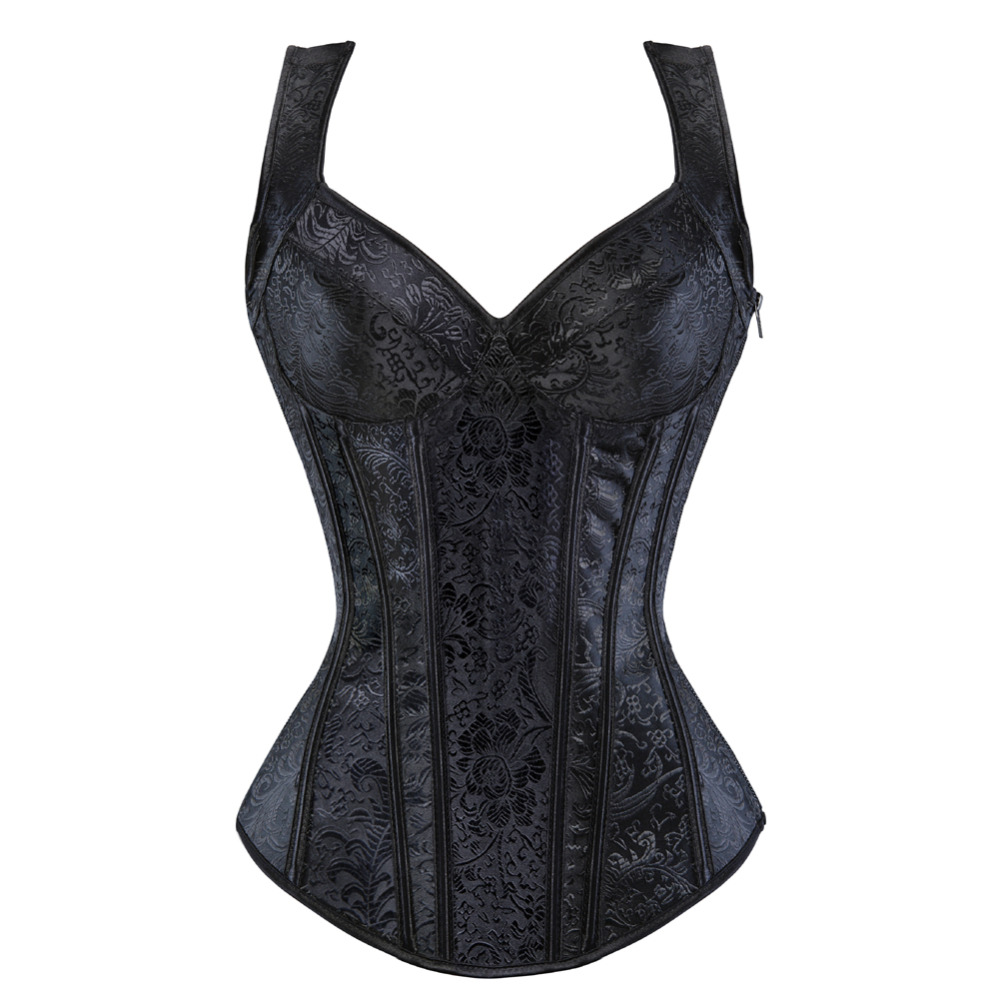 Bustiers & Corsets S-6Xl Women's Sexy Steampunk Gothic Corset Zipper Side Halter Plus Size Overbust And Busti