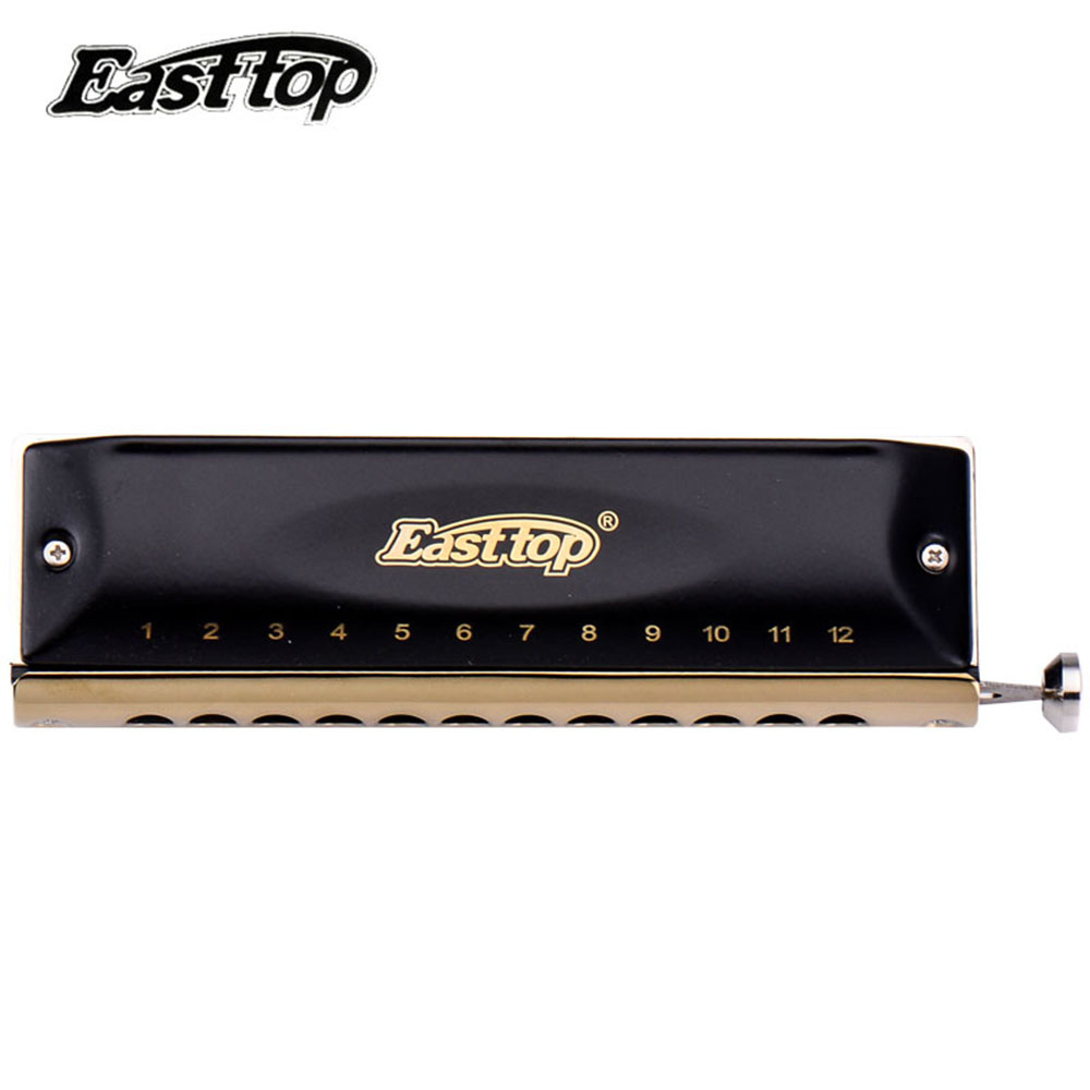 Easttop Chromatic Harmonica 12 Holes 48 Tone Mouth Organ Blues Harp Music Instrumentos Key C Musical Instruments East Top T1248