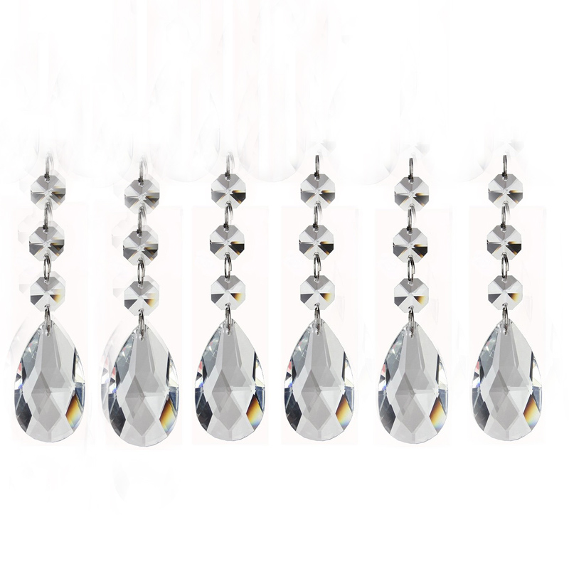 20pcs Rainbow Crystal Lamp Prisms Parts Chandelier Crystal Teardrop Pendants with 3 Octagon Beads Silver Jump Ring
20pcs Rainbow Crystal Lamp Prisms Parts Chandelier Crystal Teardrop Pendants with 3 Octagon Beads Silver Jump Ring