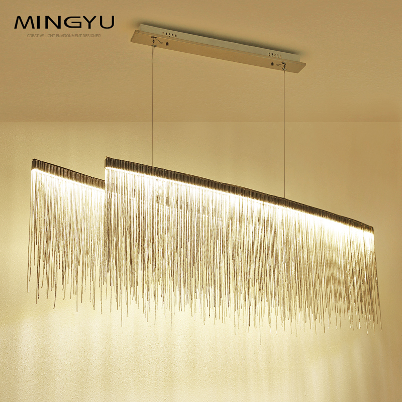Led Modern Chandelier Lighting Tassel Design Indoor Chandelier Light Hanging Pendant Light Hotel Restaurant Home Lamps Silver or Gold Color
