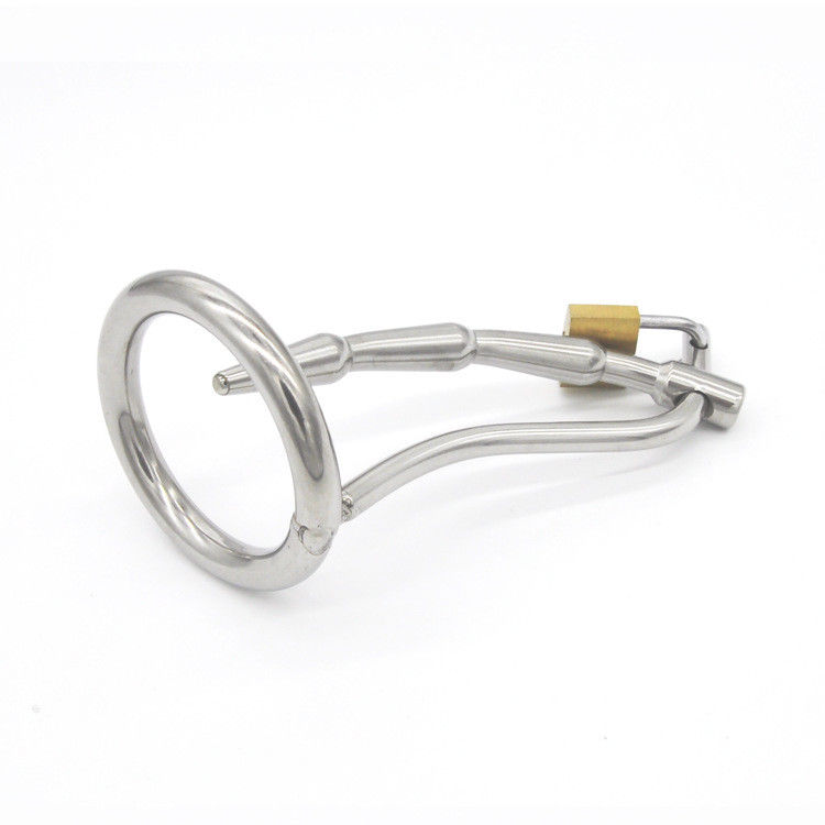 Stainless Steel Male Chastity Belt with Urethral Insert Male Chastity Device New T#76