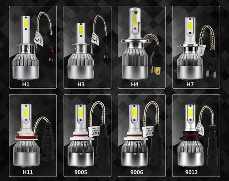 2Pcs 9005 HB3 HB4 H11 H7 H4 Led H11 H1 bulb 72w Car Headlights Auto Led Lamp With Fan Led Light 6000k C6