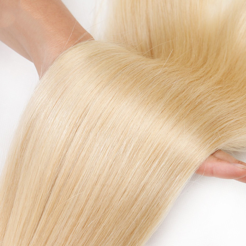 Promotion Top Quality 613 Bleach Blonde Human Braiding Hair Bulk No Weft Straight Brazilian human Hair buy 300Gram