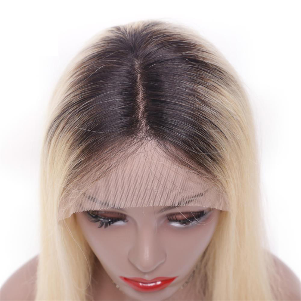 Full Lace Human Hair Wigs 150 Density Brazilian Human Hair ombre Color T1B/ 613# Straight Thick Glueless Lace Front Wigs With Baby Hair