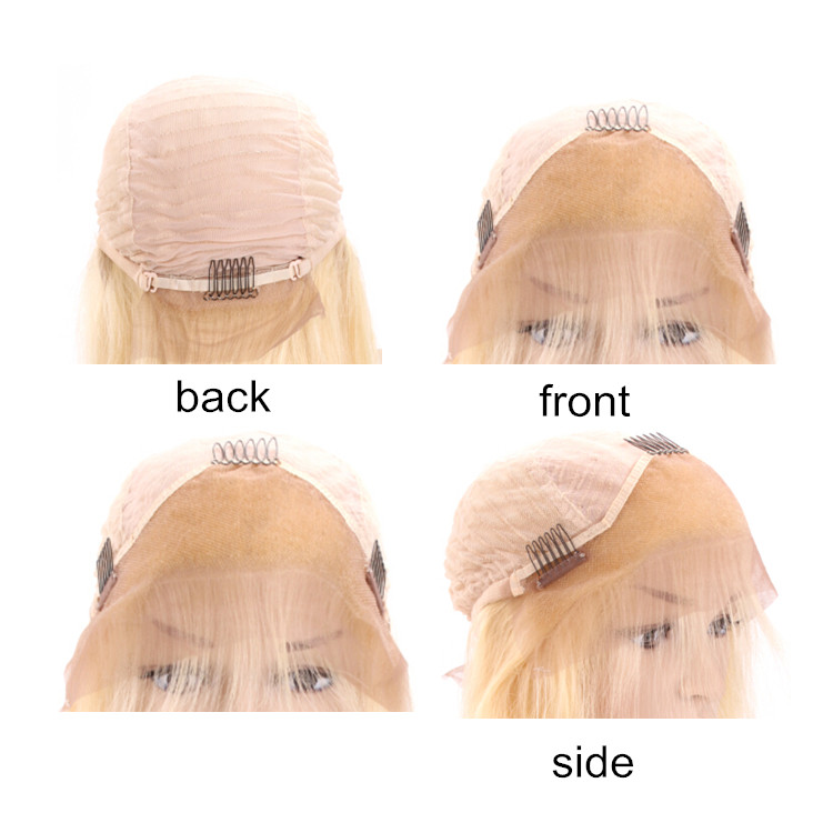Full Lace Human Hair Wigs Brazilian Medium Blonde Color Wig Wavy Thick Glueless Lace Front Human Hair Wigs With Baby Hair