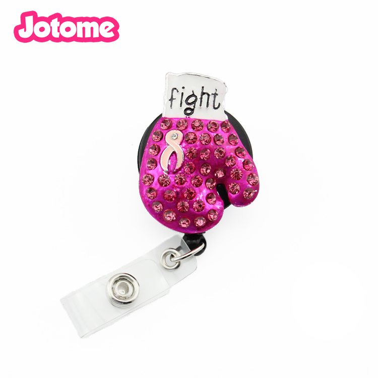 10pcs/lot Mix style medical yoyo retractable badge pull reel nurse Breast Cancer Awareness pink ribbon Id working holder
