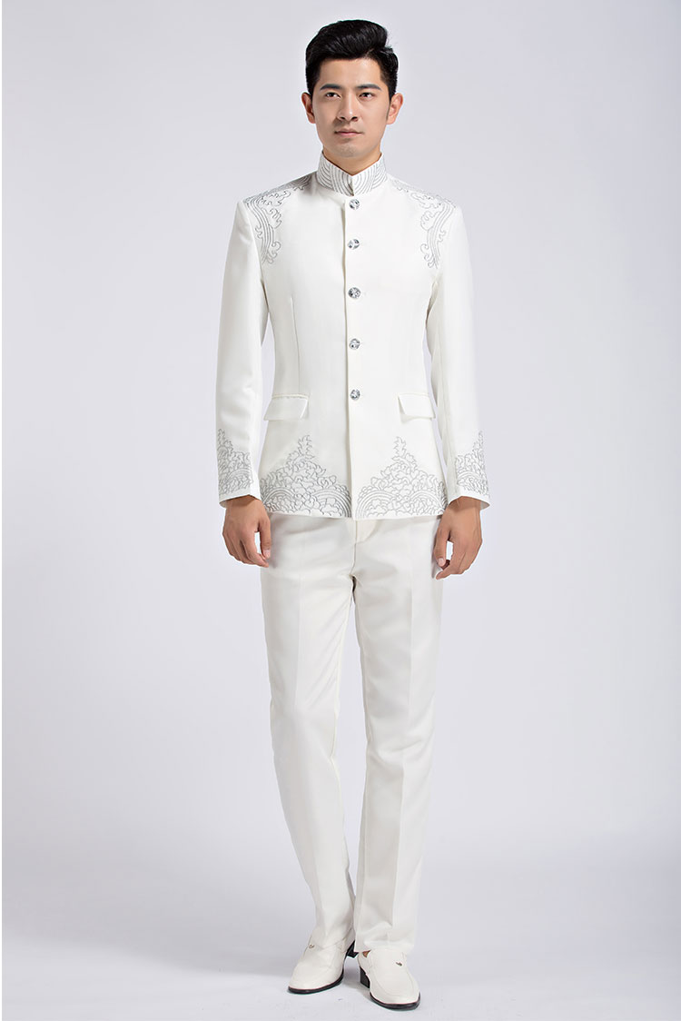 Chinese style embroidered tang suit male costume Vintage pattern outfit traditional Chinese tunic men's ethnic clothing
