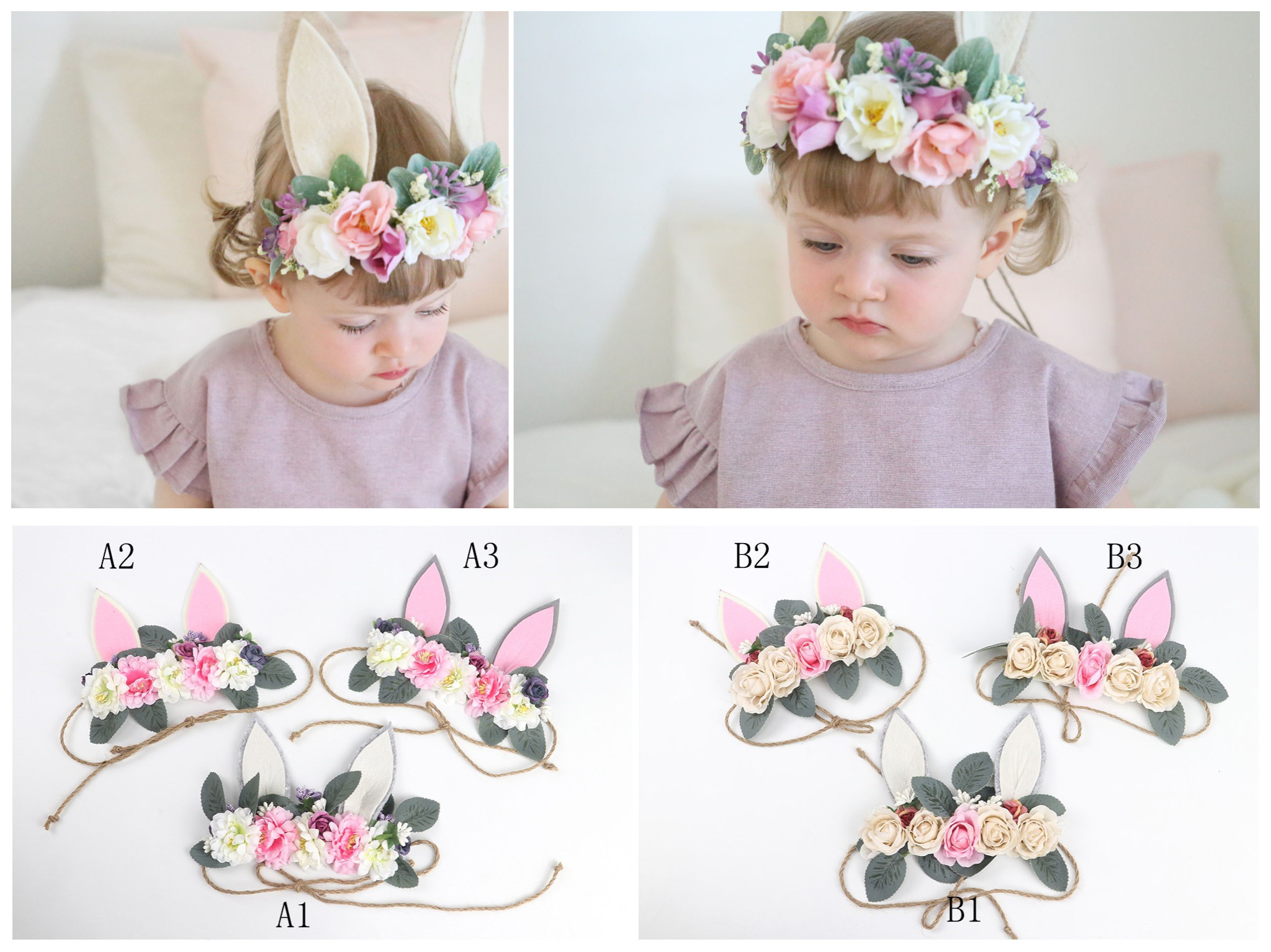 Bohemian style Rabbit Ear Tieback Bunny Crown Headband Baby Flower Head Band Crown Eater Bunny for Beach Vacation, B2
Bohemian style Rabbit Ear Tieback Bunny Crown Headband Baby Flower Head Band Crown Eater Bunny for Beach Vacation, B2