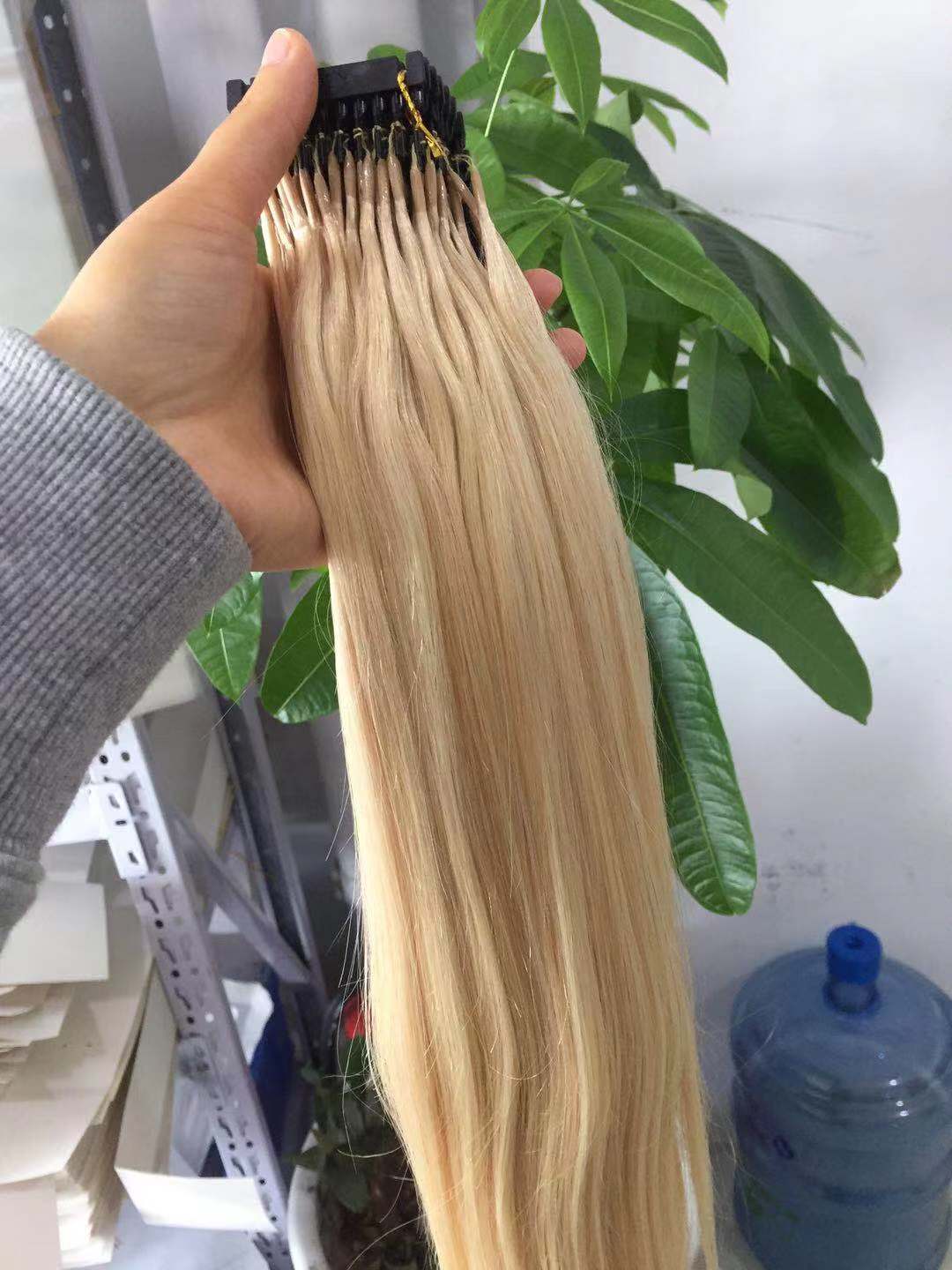 2016D Human Hair Extensions #613 #60 9A Brazilian Virgin Hair Plarinum Blonde 100Strands Can Be Styled With Iron