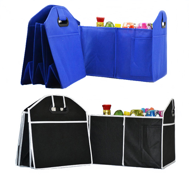 Car Storage Bag Multi-Pocket Organizer Large Capacity Folding Storage Bag Car Trunk Organizer Car Toys Food Storage Container Bags Box