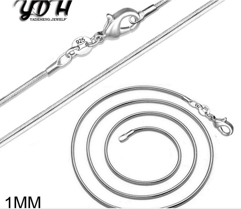 1MM snake bone chain fashion vogue silver plated snake chain foreign trade hot silver necklace (50pcs/lot) L409