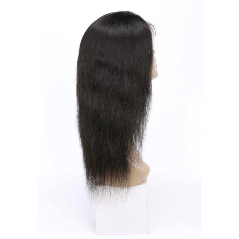 Indian Raw Virgin Human Straight 14-32Inch Lace Front With Baby Hair 9A Wigs Adjustable Band