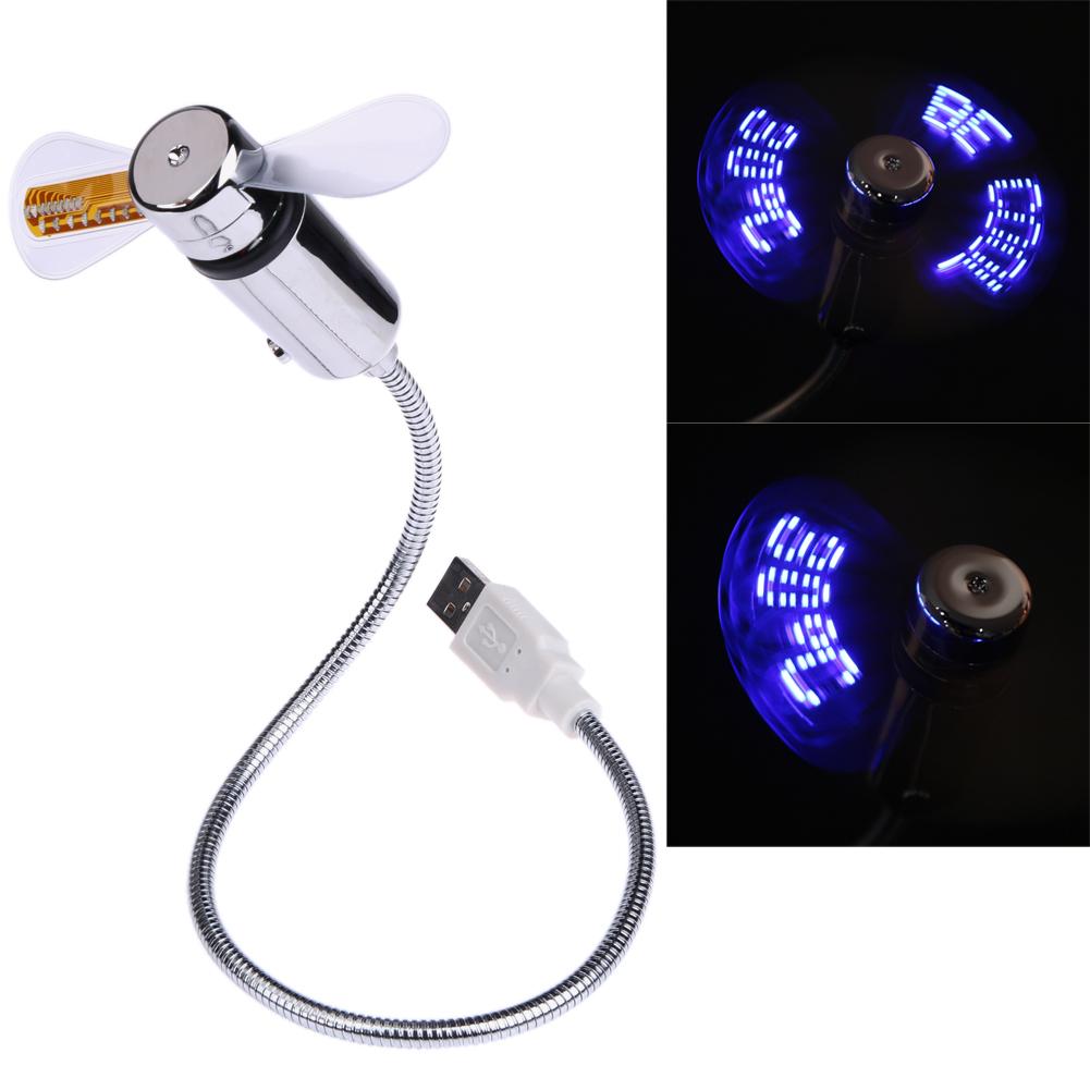 Pvflymk Mini USB flexible LED Time avec ventilateur avec LED temps tmeperature gadget gadgets usb ventilateur souple refroidissent ventilateur US