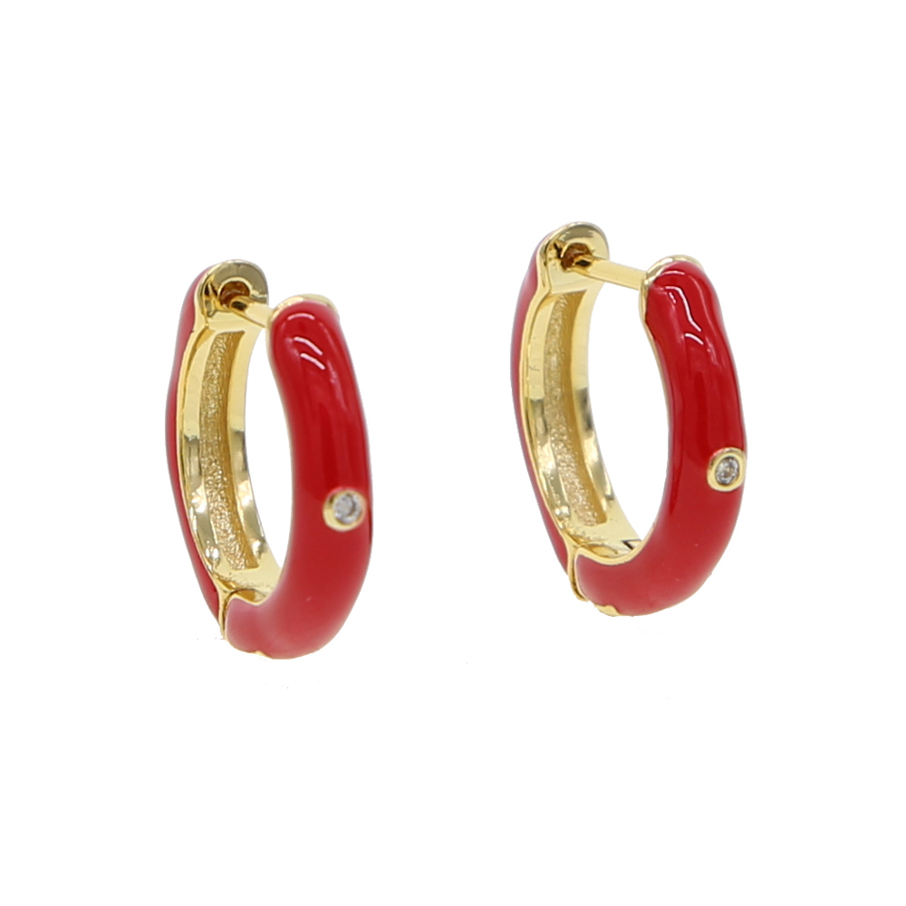 small hoop earring white black red multi color hoops with colorful enamel fashion trendy women gift jewelry earrings