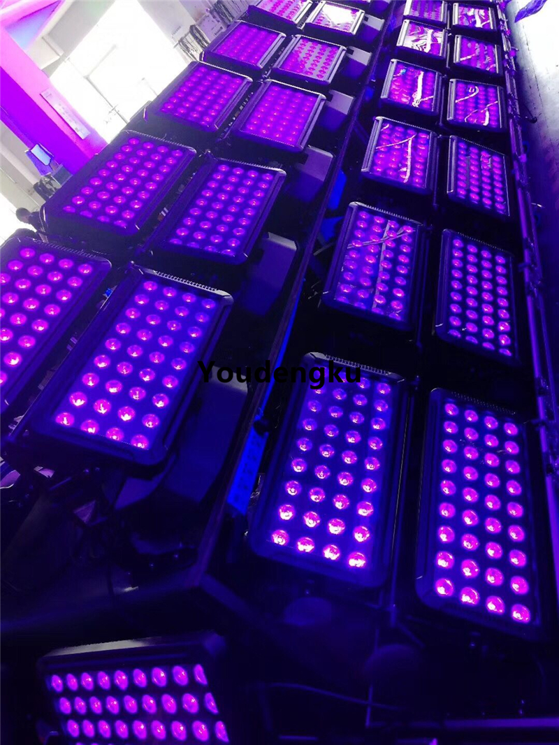 4 pieces with Flightcase 72x18w rgbwa uv 6in1 ip 65 Double Head wall washer LED city color Outdoor Led Stand Hotel Washer Lig