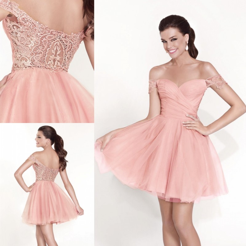 2019 Short Prom Dresses Off Shoulder Lace Back Custom Made Homecoming Dresses Formal Evening Party Gowns Cocktail Dress