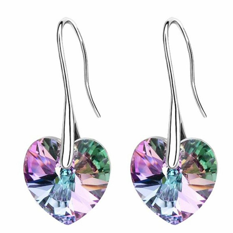 Heart Crystal from Swarovski Elements Long Dangle Drop Earrings Jewelry For Female Bijoux Women Gift White Gold Plated 24797, Silver
Heart Crystal from Swarovski Elements Long Dangle Drop Earrings Jewelry For Female Bijoux Women Gift White Gold Plated 24797, Silver