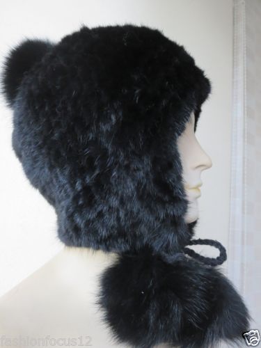 Women's Winter real fox fur hat balls and mink Fur Ear protection Fashion handmade black warm
Women's Winter real fox fur hat balls and mink Fur Ear protection Fashion handmade black warm