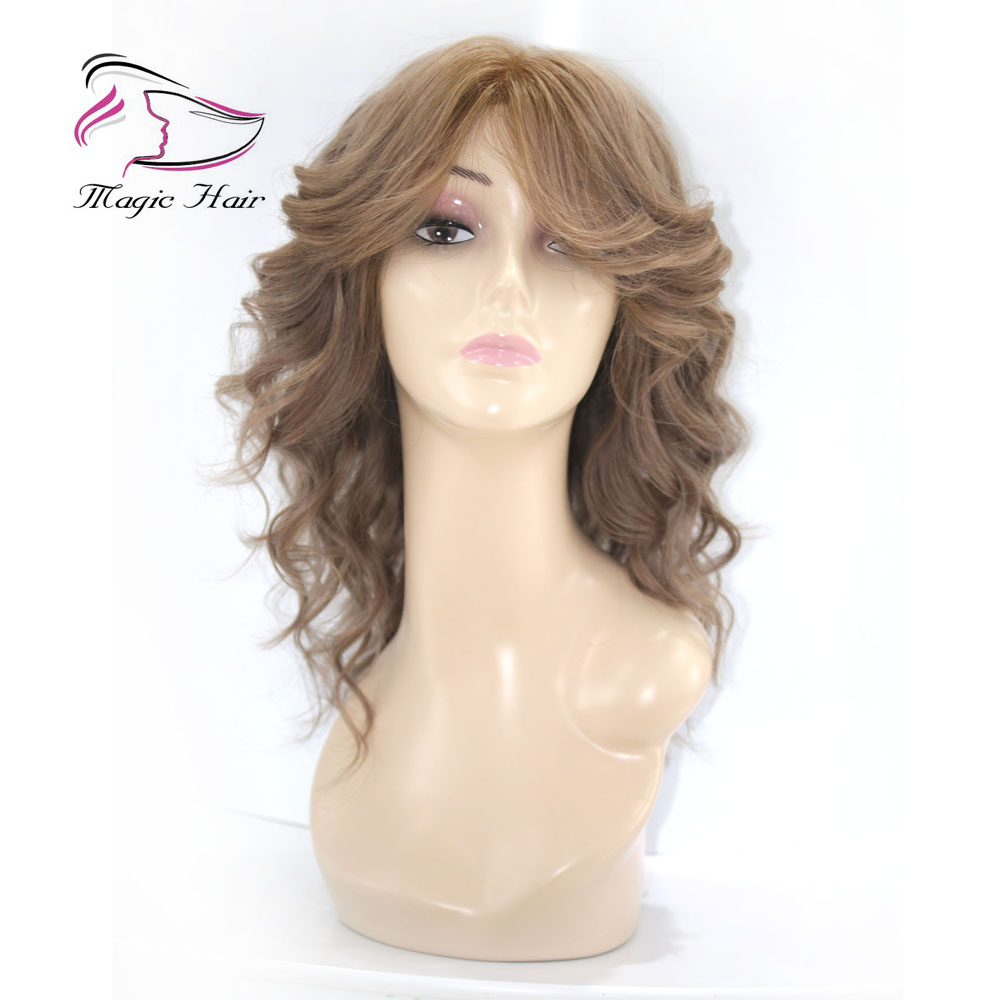 Evermagic full lace human hair wigs lace front wigs beautiful hairstyle for women Brazilian remy hair wavy color 12# short wig