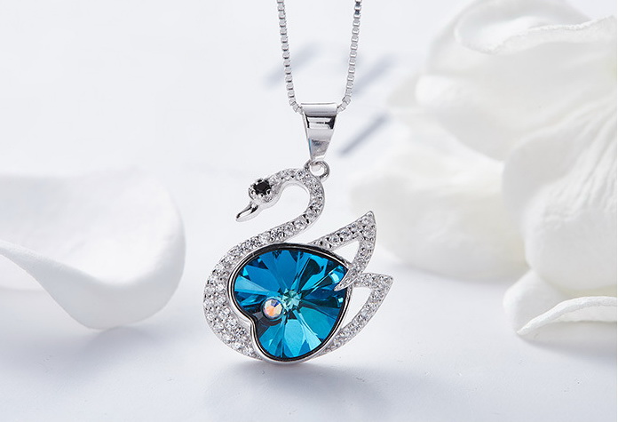 Prebeauty high end super cute s925 sterling silver swan pendant necklace Swarovski element Crystal jewelry women birthday gift
Prebeauty high end super cute s925 sterling silver swan pendant necklace Swarovski element Crystal jewelry women birthday gift