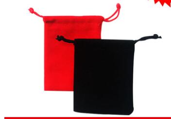 Velvet black Pure color Bags woman vintage drawstring bag for Gift diy handmade Jewelry Packaging Bag