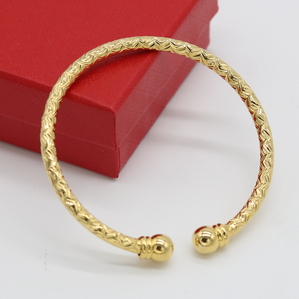 Cuff Bangle Classic Style High Polished 18k Yellow Gold Filled Womens Lady Bracelet Gift Solid Jewelry
