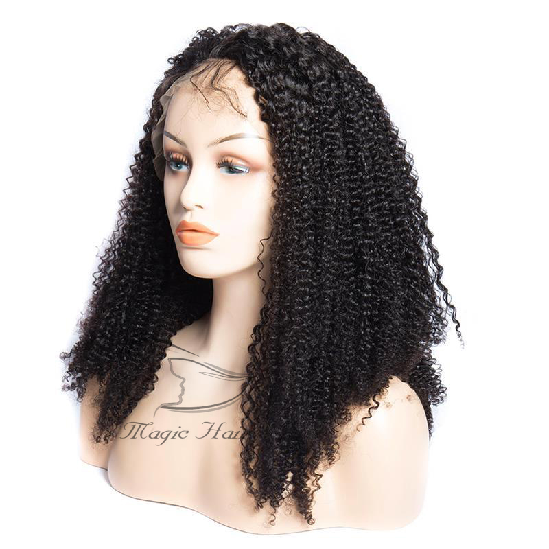 Afro Kinky Curly Lace Front Human Hair Wigs With Bangs Brazilian Full Lace Human Hair Wig Curly For Black Women Grade 9A