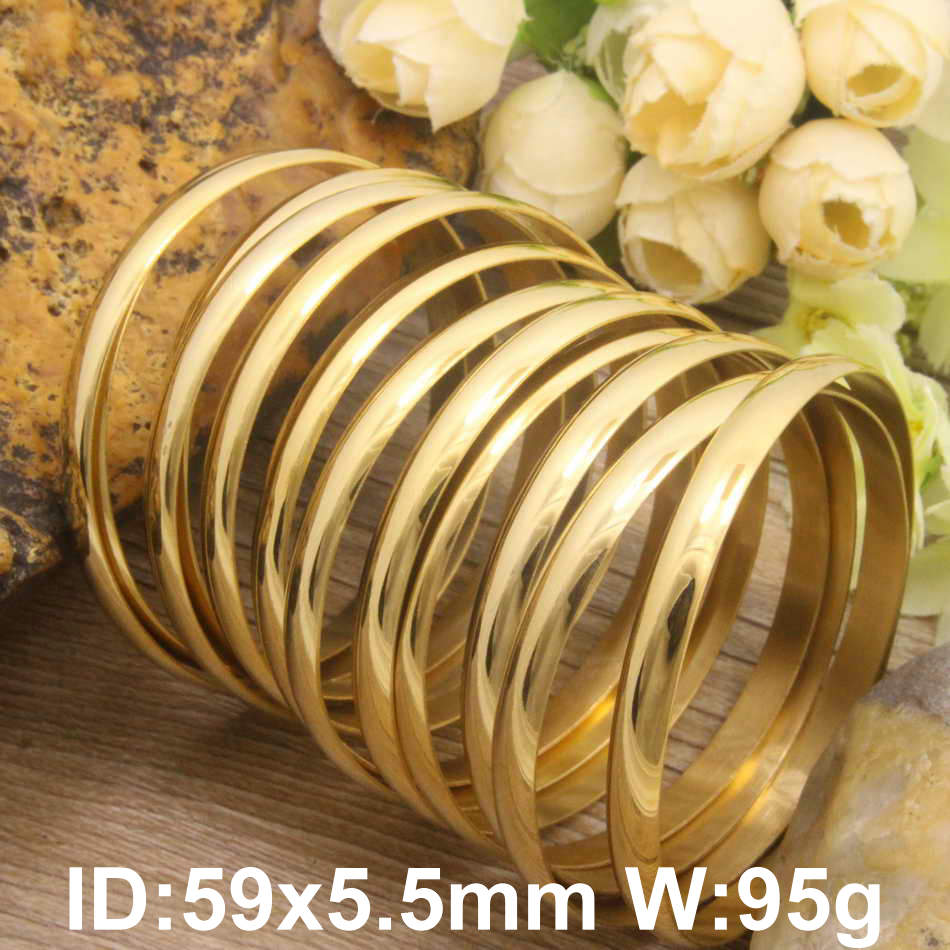 whole saleHot New Stainless Steel Jewelry plated gold color 71mm and 59mm Bangles for girl and women BFADARBI 
whole saleHot New Stainless Steel Jewelry plated gold color 71mm and 59mm Bangles for girl and women BFADARBI
