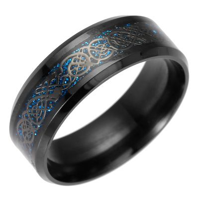 Stainless Steel Silver Gold Dragon Design Finger ring Chinese Dragon Ring Band Rings for Women Men Lovers Wedding Ring Drop Shipping 7 color