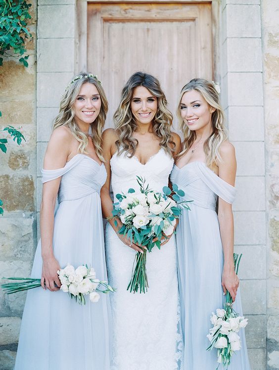 Blue 2022 Ice Country Beach Bohemian Cheap Dresses Convertible Dress Floor Length Pleats Bridesmaid Ruffles Formal Gowns