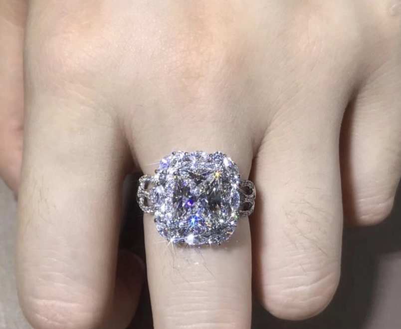 Cool Stunning Luxury Jewelry 925 Sterling Silver Drop Shipping Princess Cut Promise MultiColor New Women Wedding Band Ring For Lover Gift