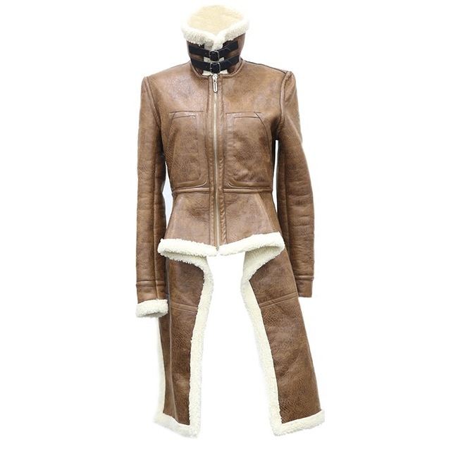 Irregular Fleece Coats Pu Leather Turtleneck Zipper Midi Long Coat Winter Thick Female Large Size Tide Clothing